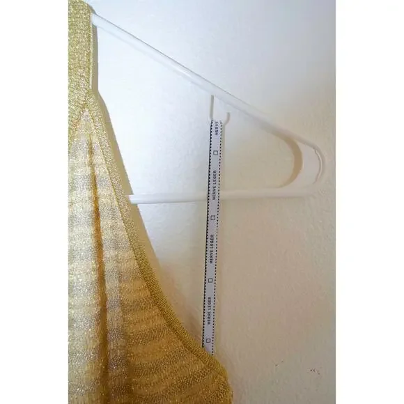 Herve Leger Gold Knit Halter Maxi Gown Size Large - Picture 9 of 11